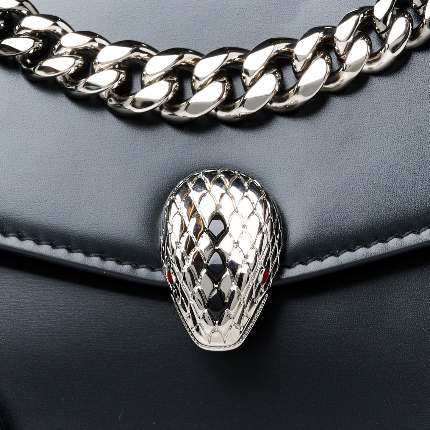 Nappa Serpenti Forever Large Maxi Chain Crossbody Bag Black