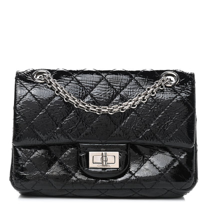 Chanel Crinkled Patent Quilted 2.55 Reissue Mini Flap Black 1 of 19