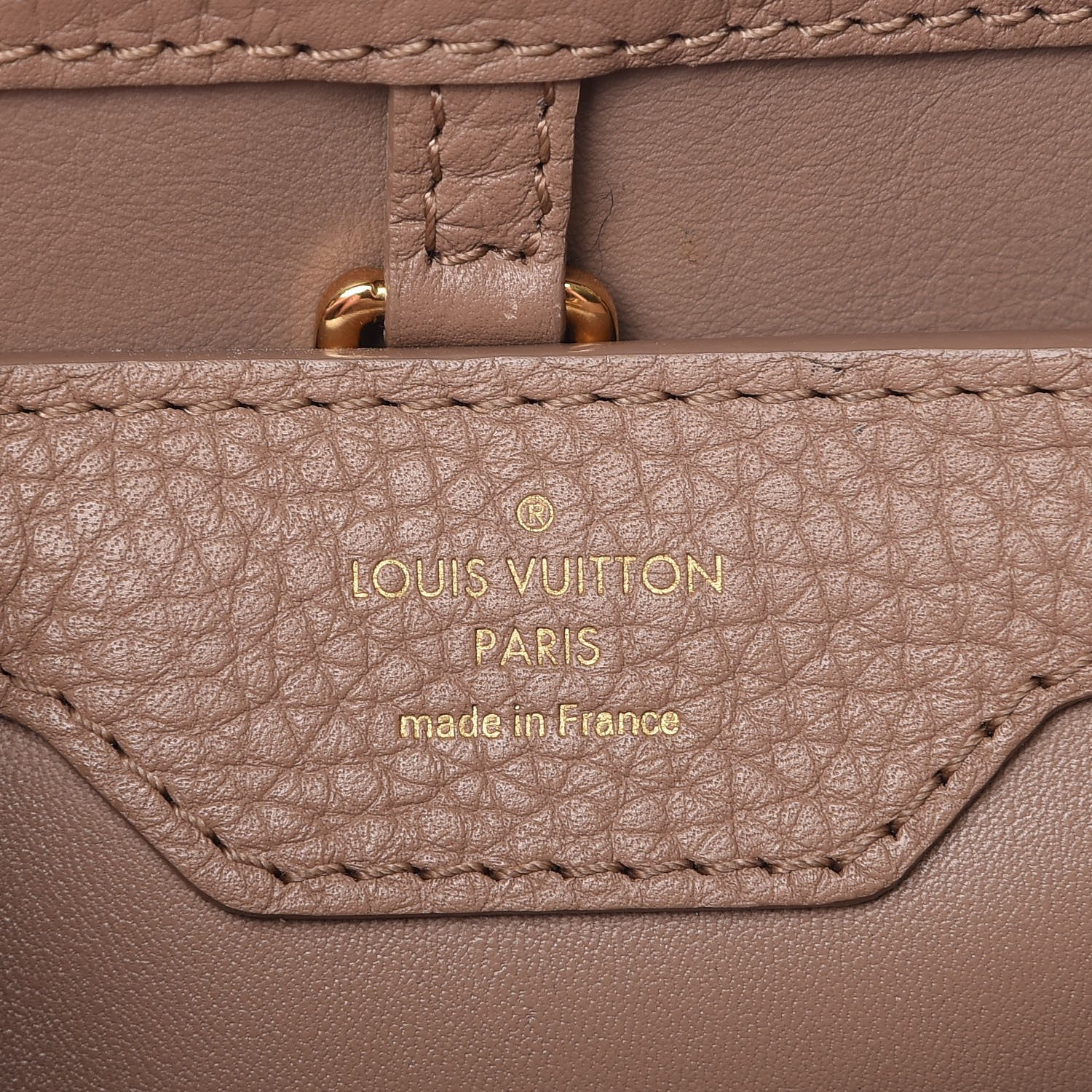 Louis Vuitton Taurillon Lambskin Capucines PM Taupe 6 of 9