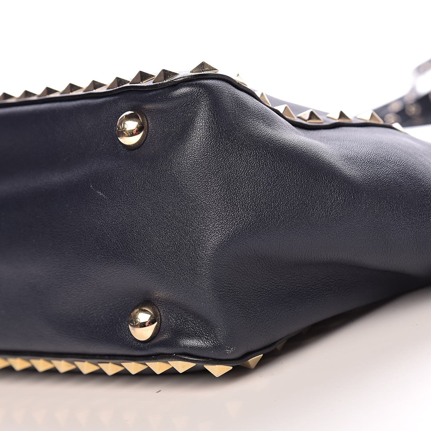 Valentino Garavani Vitello Small Rockstud Tote Marine 12 of 15