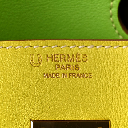 Hermes Swift Horseshoe Birkin 30 Lime Vert Olive Granny 6 of 10