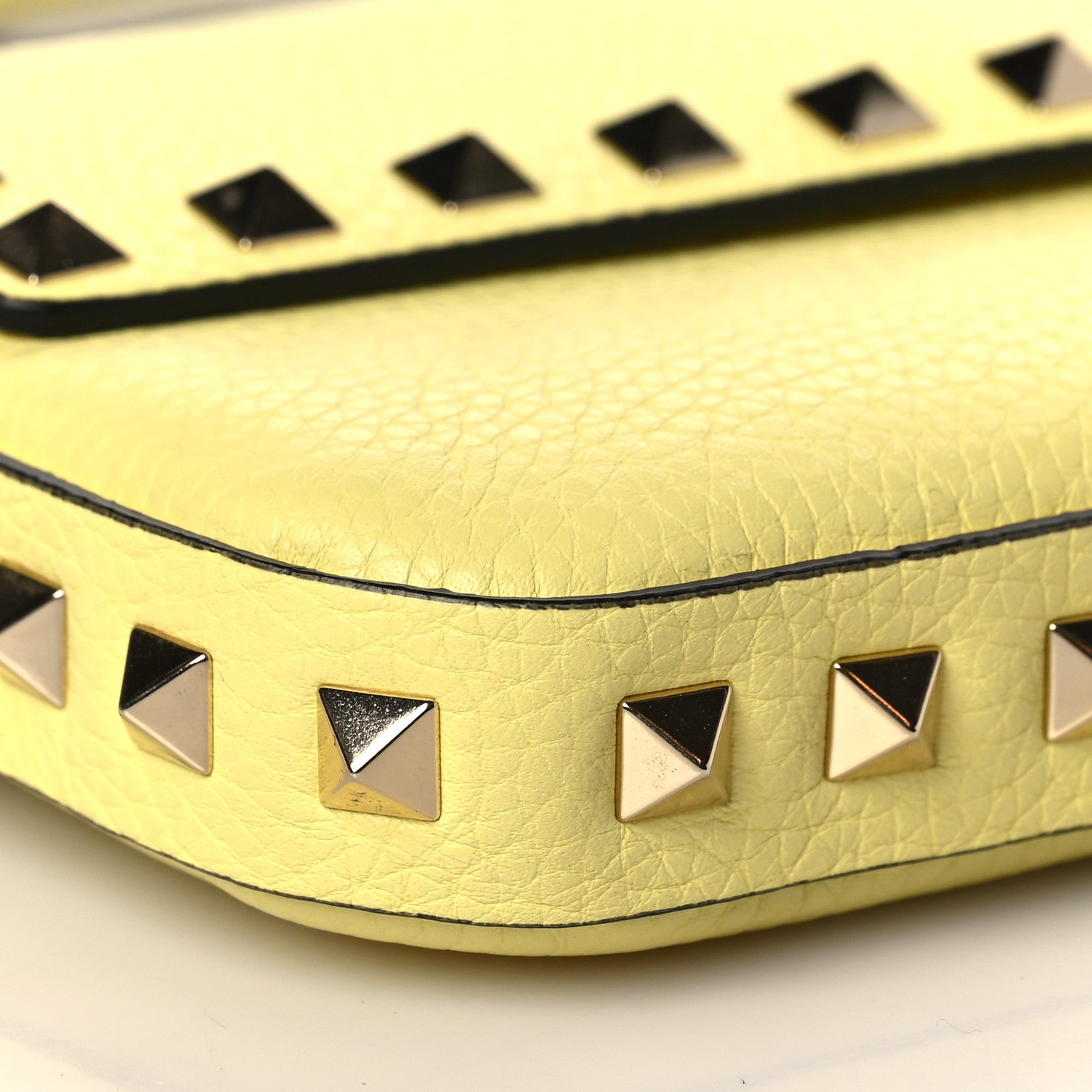 Valentino Garavani Grainy Calfskin Rockstud Crossbody Pouch Lime Sorbet 6 of 8