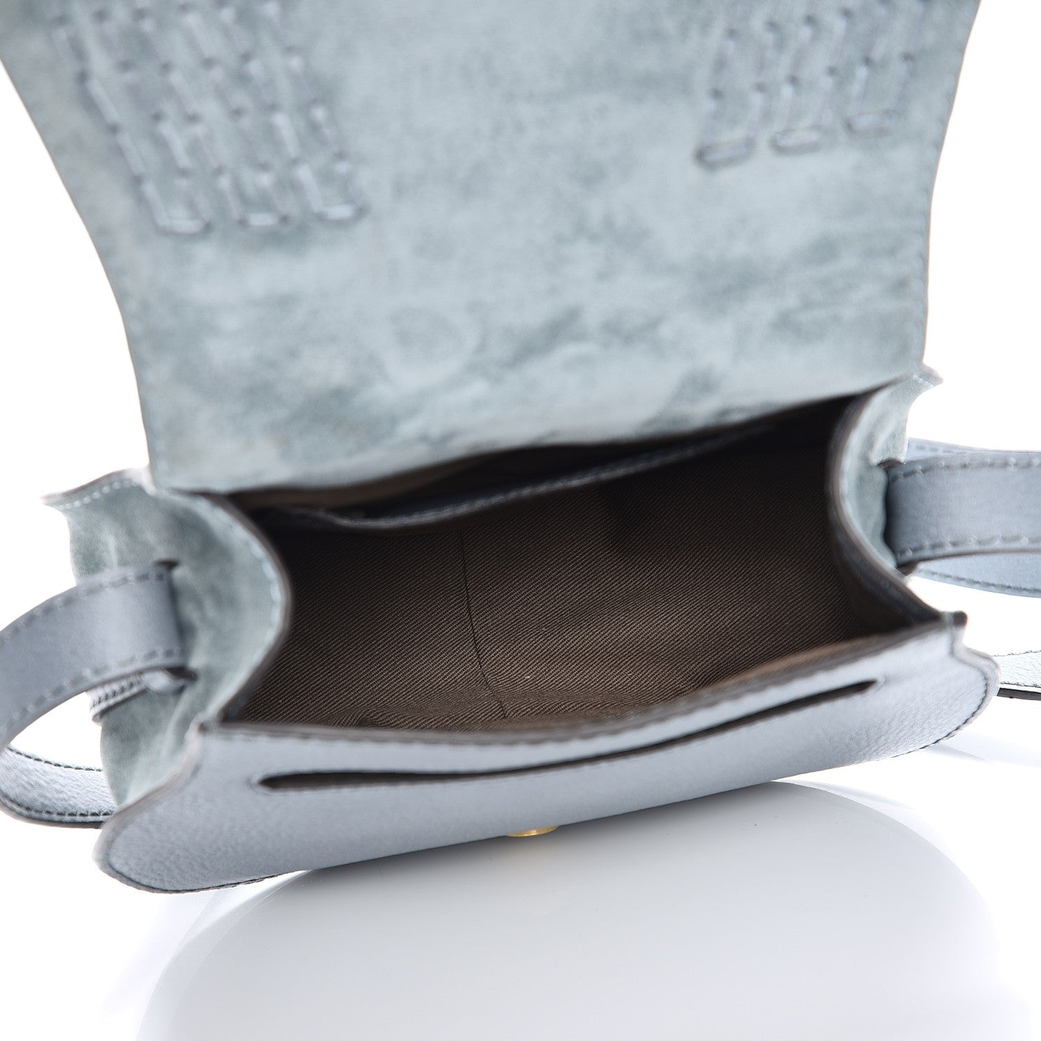 Chloe Suede Calfskin Mini Marcie Round Crossbody Bag Cloudy Blue 5 of 6