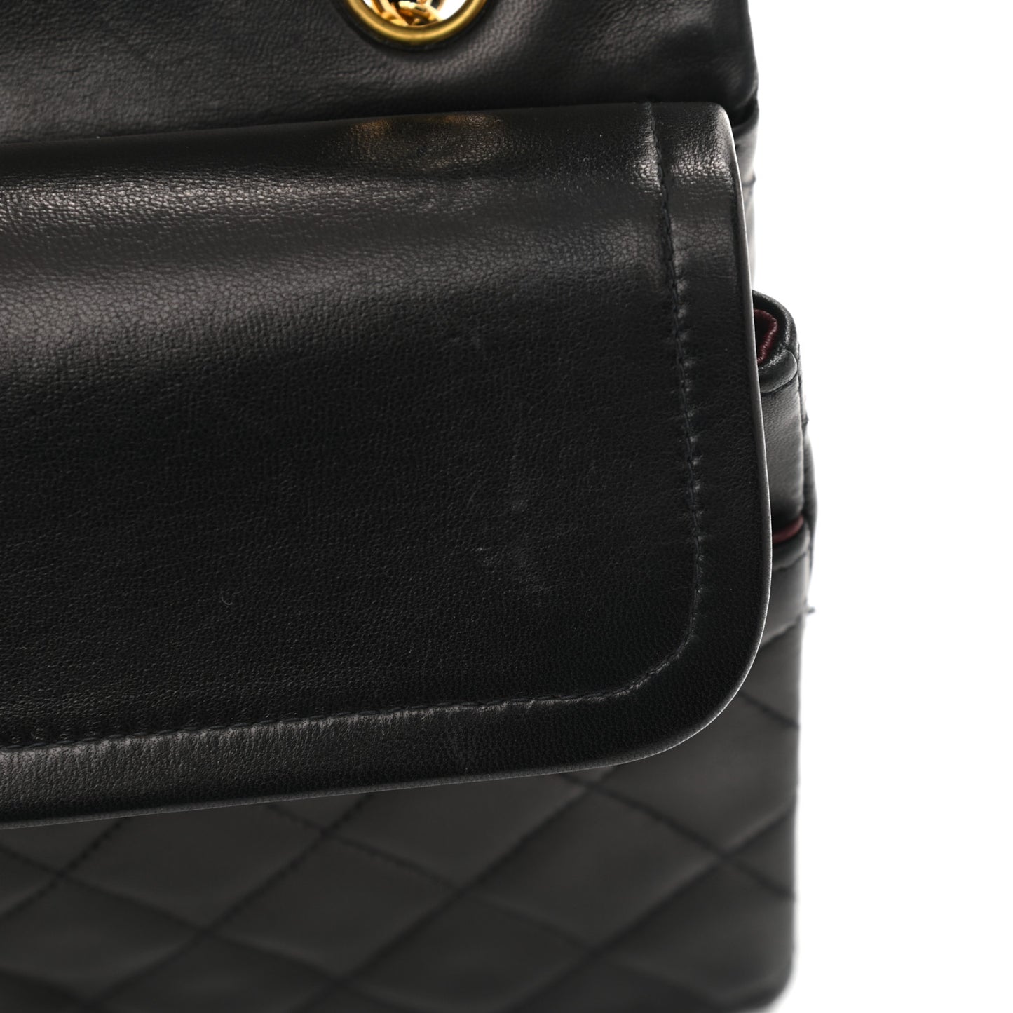 Lambskin Quilted Medium Double Flap Black