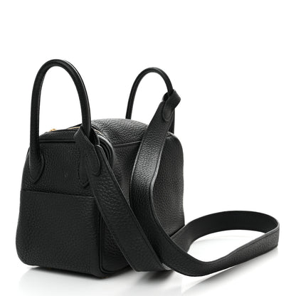 Hermes Taurillon Clemence Mini Lindy 20 Black 3 of 17