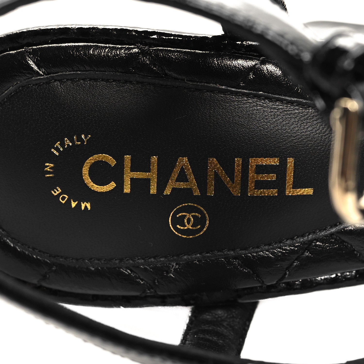 Chanel Chevre Craquelee Camellia Sandals 37.5 Black 6 of 7