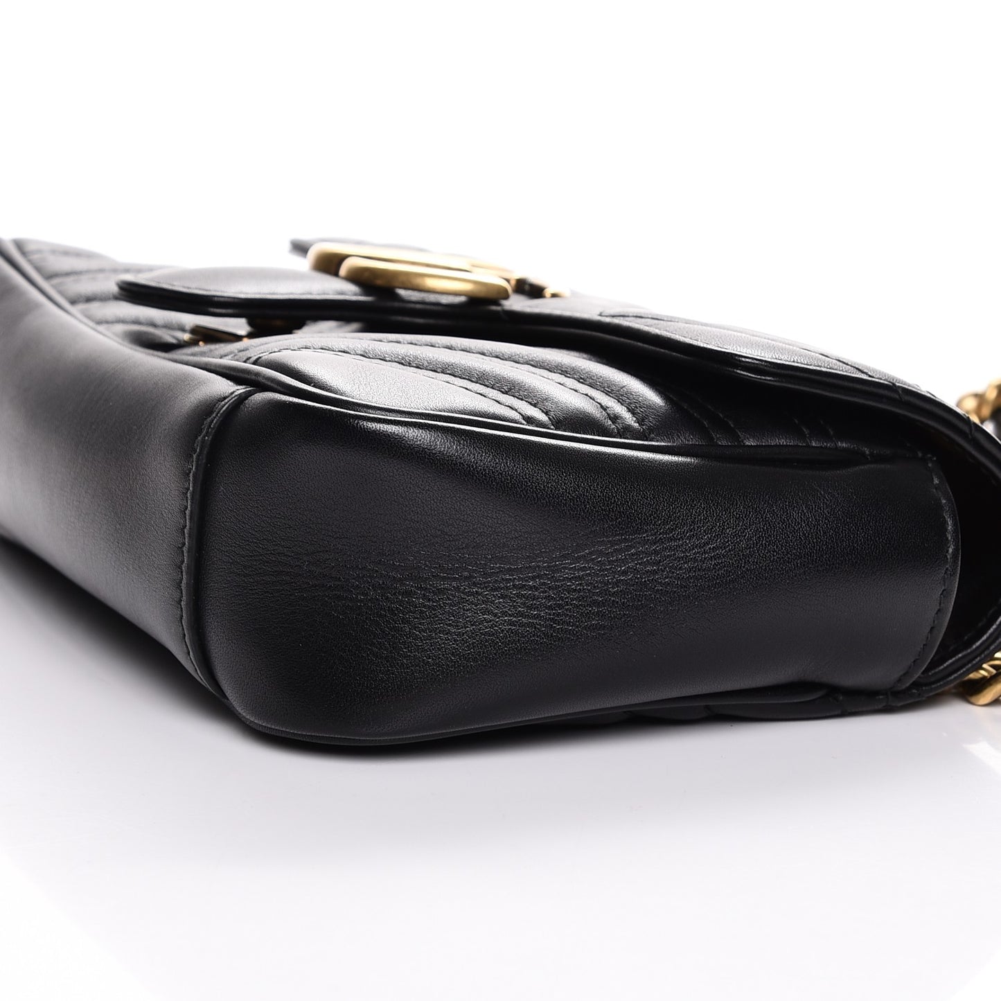 Calfskin Matelasse Mini GG Marmont Shoulder Bag Black