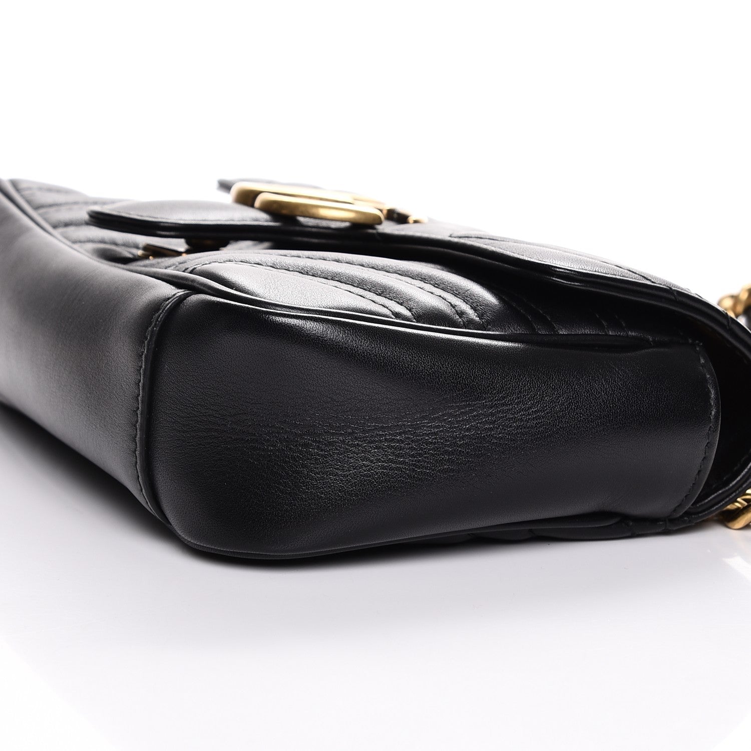Gucci Calfskin Matelasse Mini GG Marmont Shoulder Bag Black 12 of 13