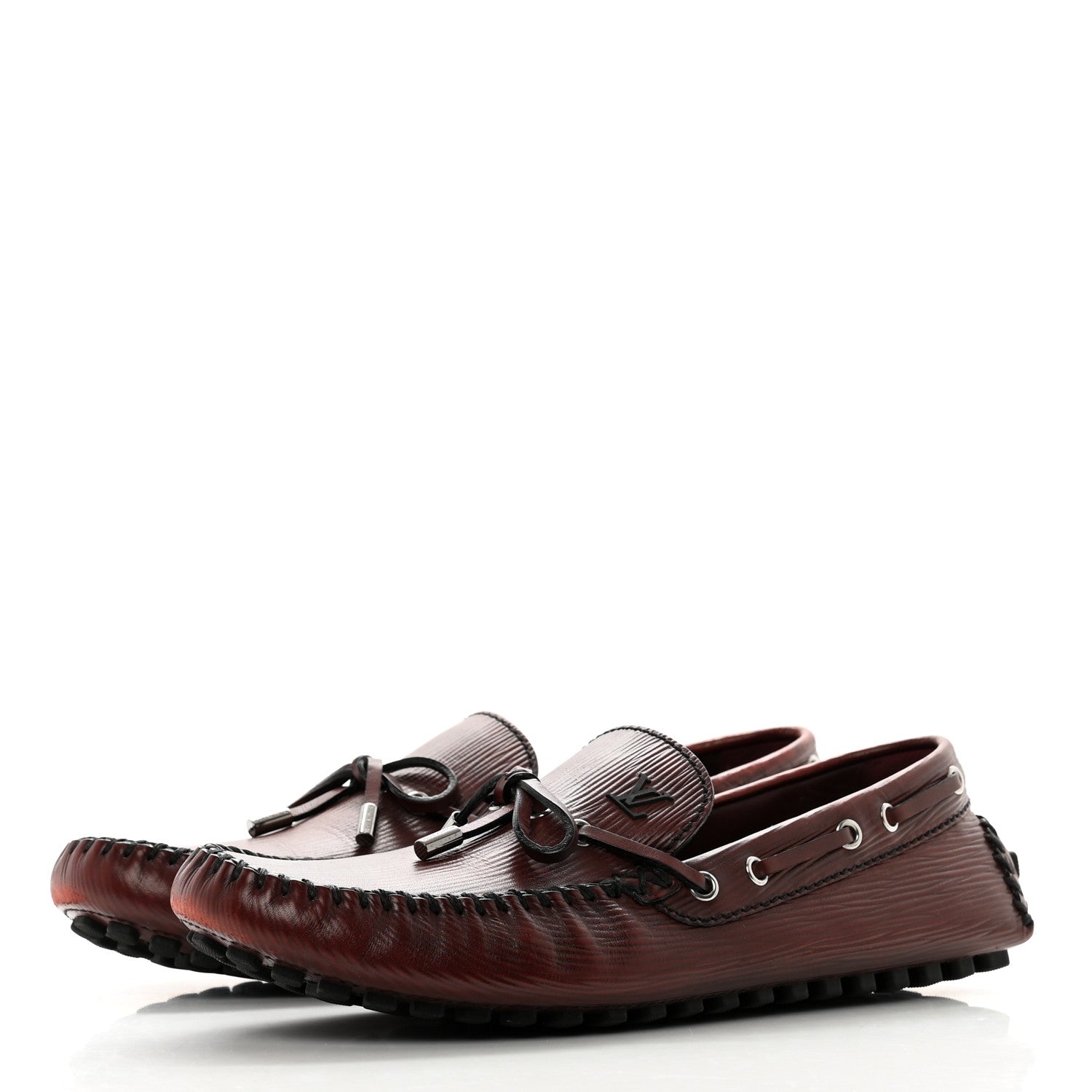 Louis Vuitton Epi Mens Arizona Car Shoe Moccasin Loafers 10 Bordeaux 3 of 7