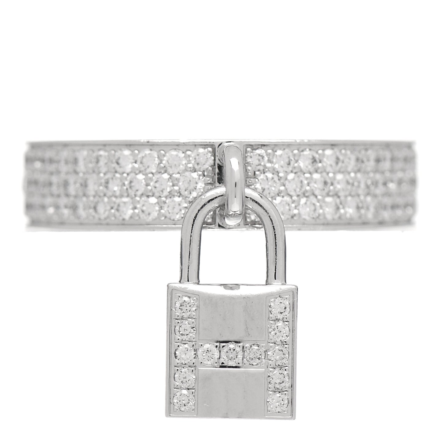 18K White Gold Diamond MM Kelly Clochette Ring 51 5.75