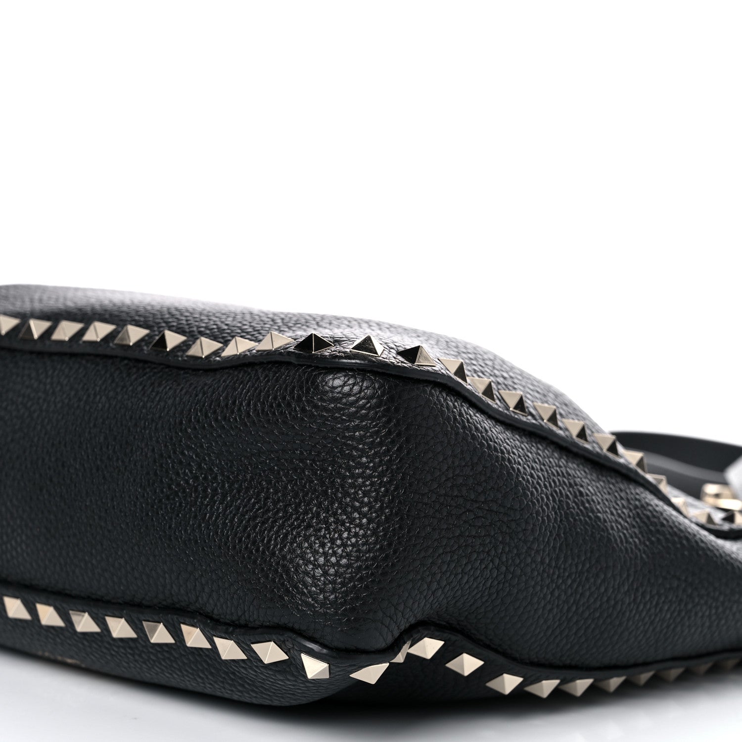 Valentino Garavani Pebbled Calfskin Large Rockstud Flip-Lock Messenger Bag Black 8 of 8