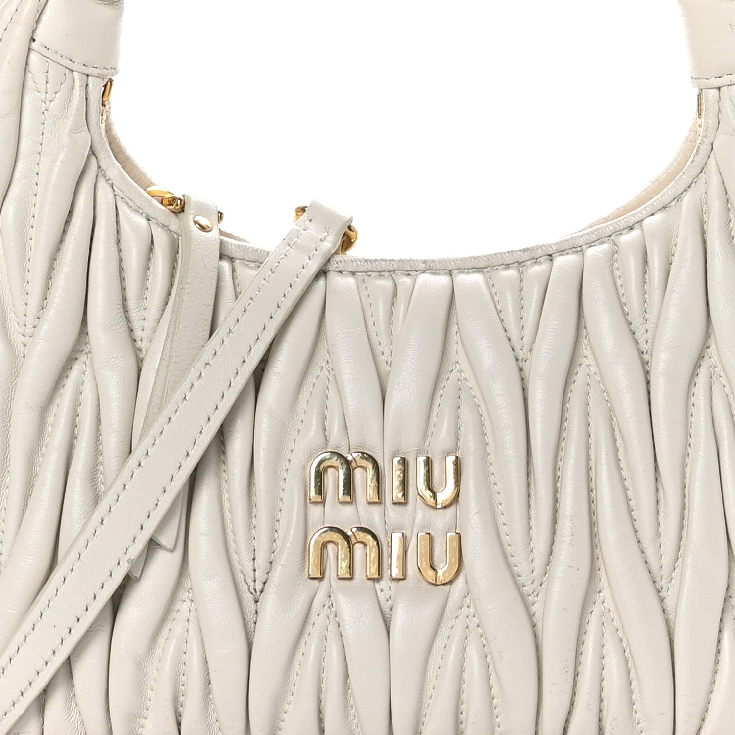Miu Miu Nappa Matelasse Small Wander Hobo White 7 of 14