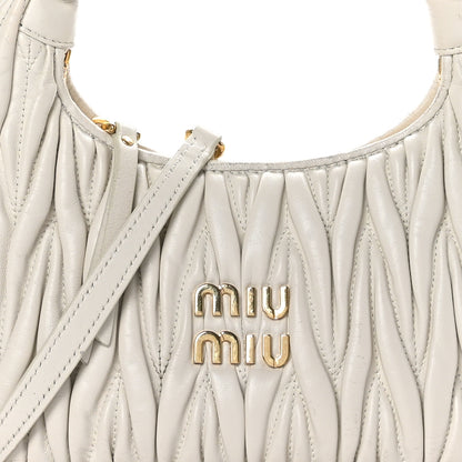 Miu Miu Nappa Matelasse Small Wander Hobo White 7 of 14