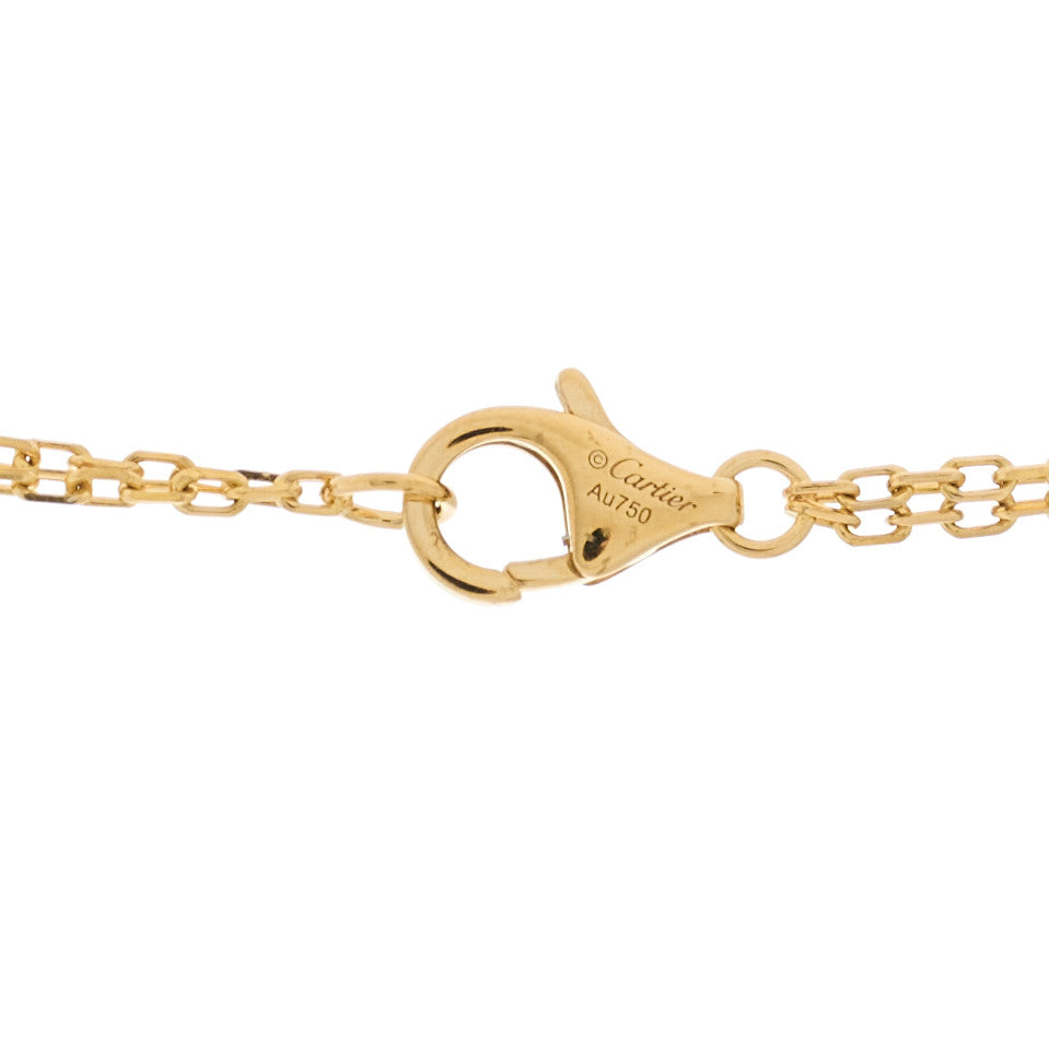 18K Yellow Gold 2 Diamond LOVE Necklace