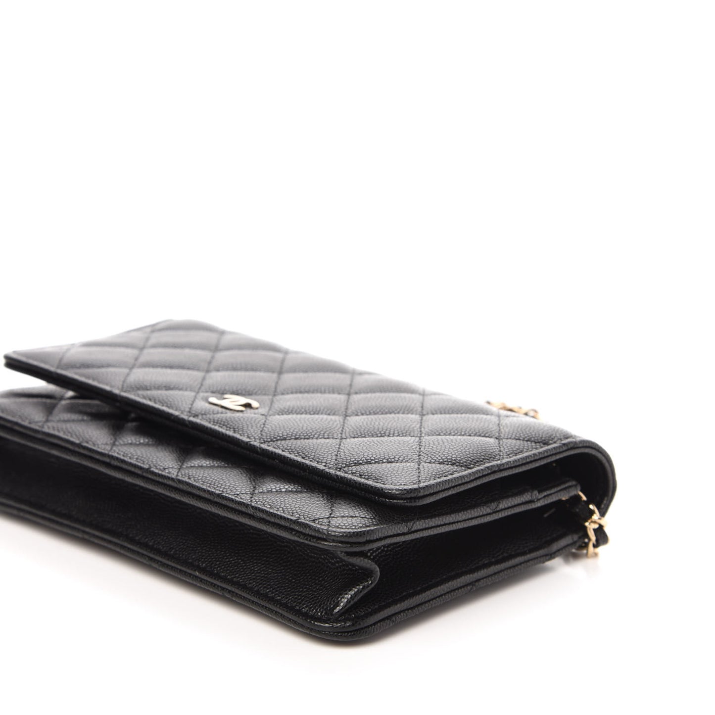 Caviar Quilted Wallet On Chain WOC Black