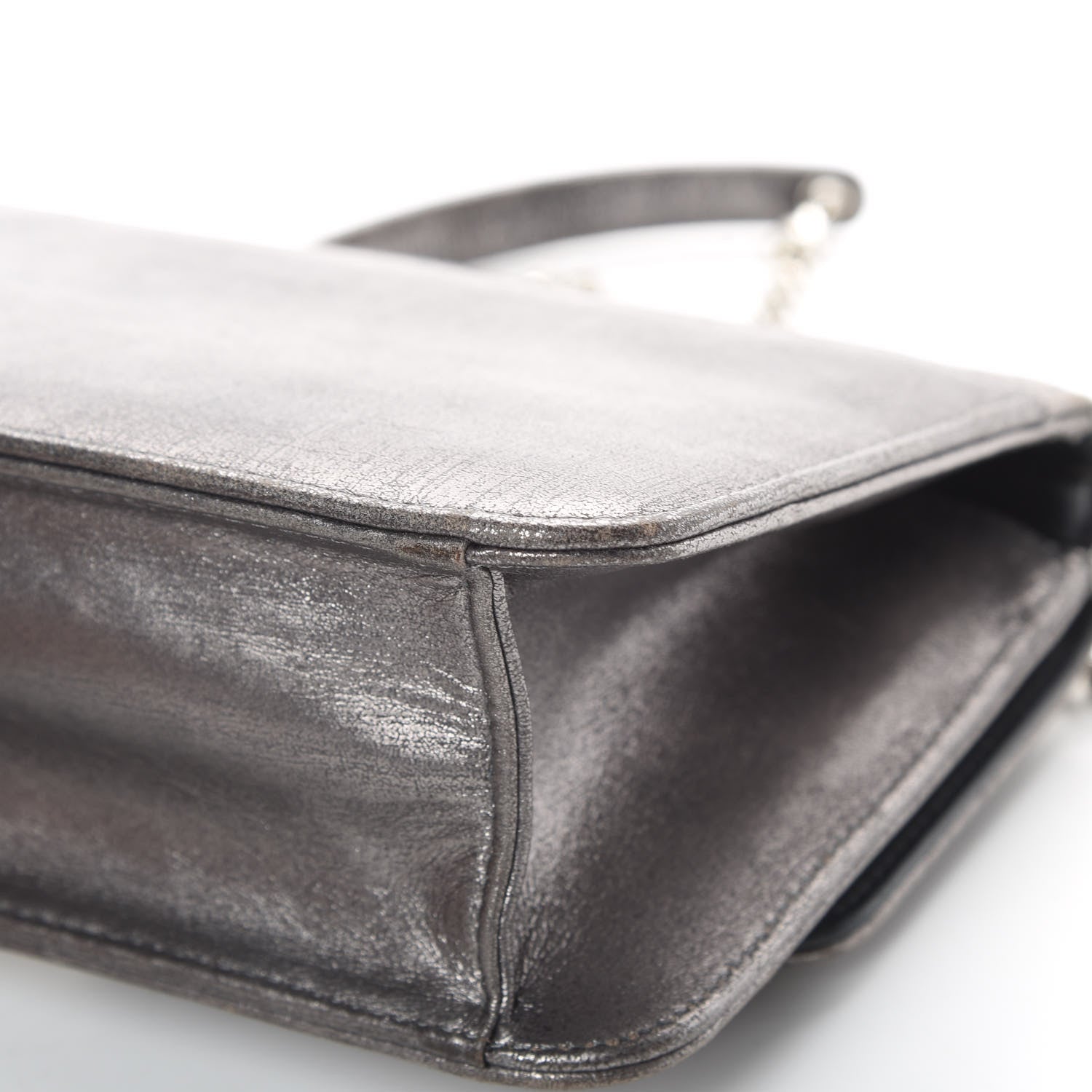 Christian Dior Metallic Brushed Calfskin Miss Dior Promenade Pouch Gunmetal 12 of 21