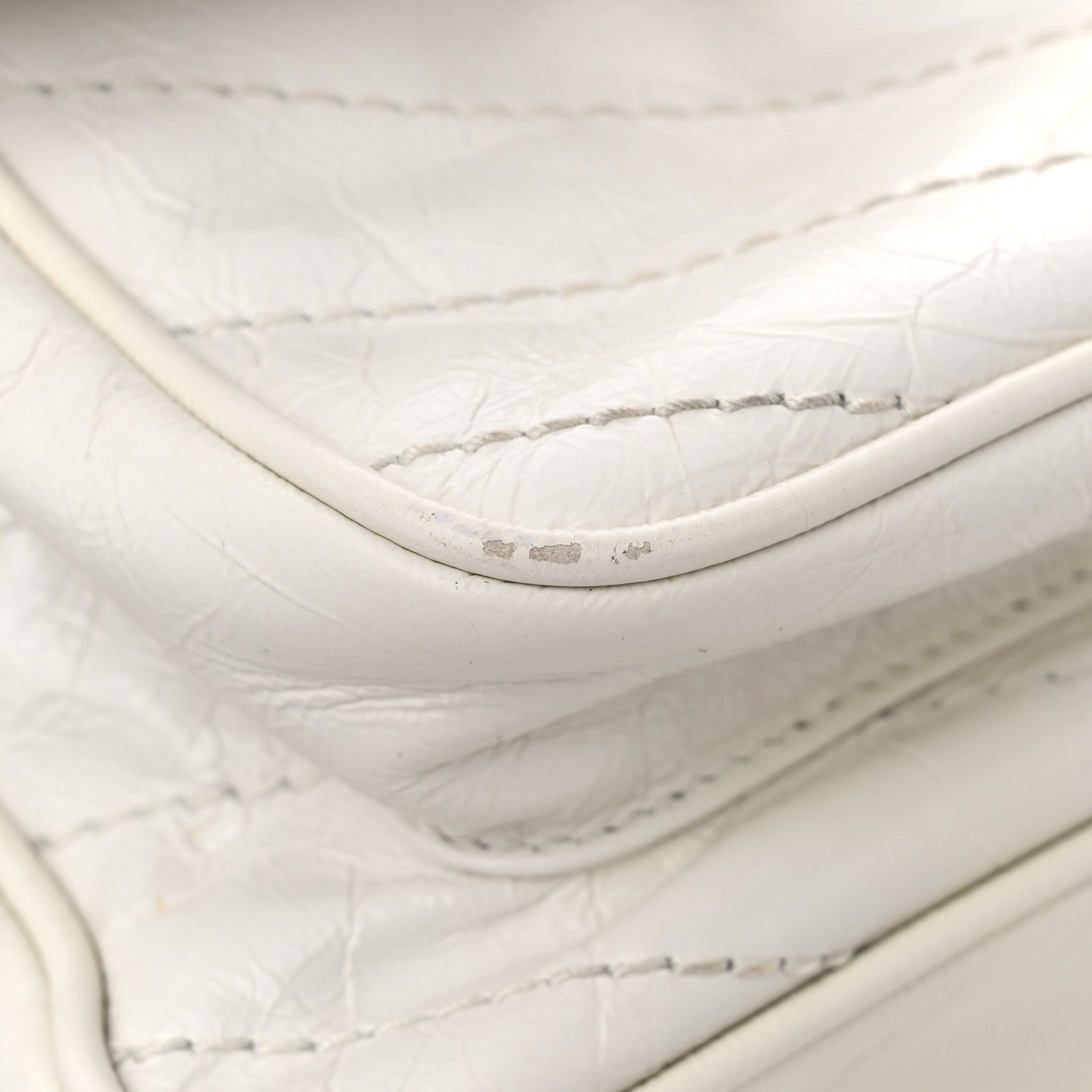 Saint Laurent Crinkled Calfskin Matelasse Monogram Medium Niki Chain Satchel Ivory 11 of 12