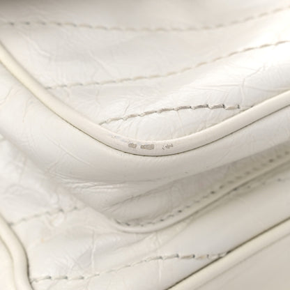 Saint Laurent Crinkled Calfskin Matelasse Monogram Medium Niki Chain Satchel Ivory 11 of 12