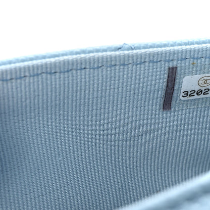 Chanel Caviar Quilted Crystal Long Flap Wallet Light Blue 8 of 8