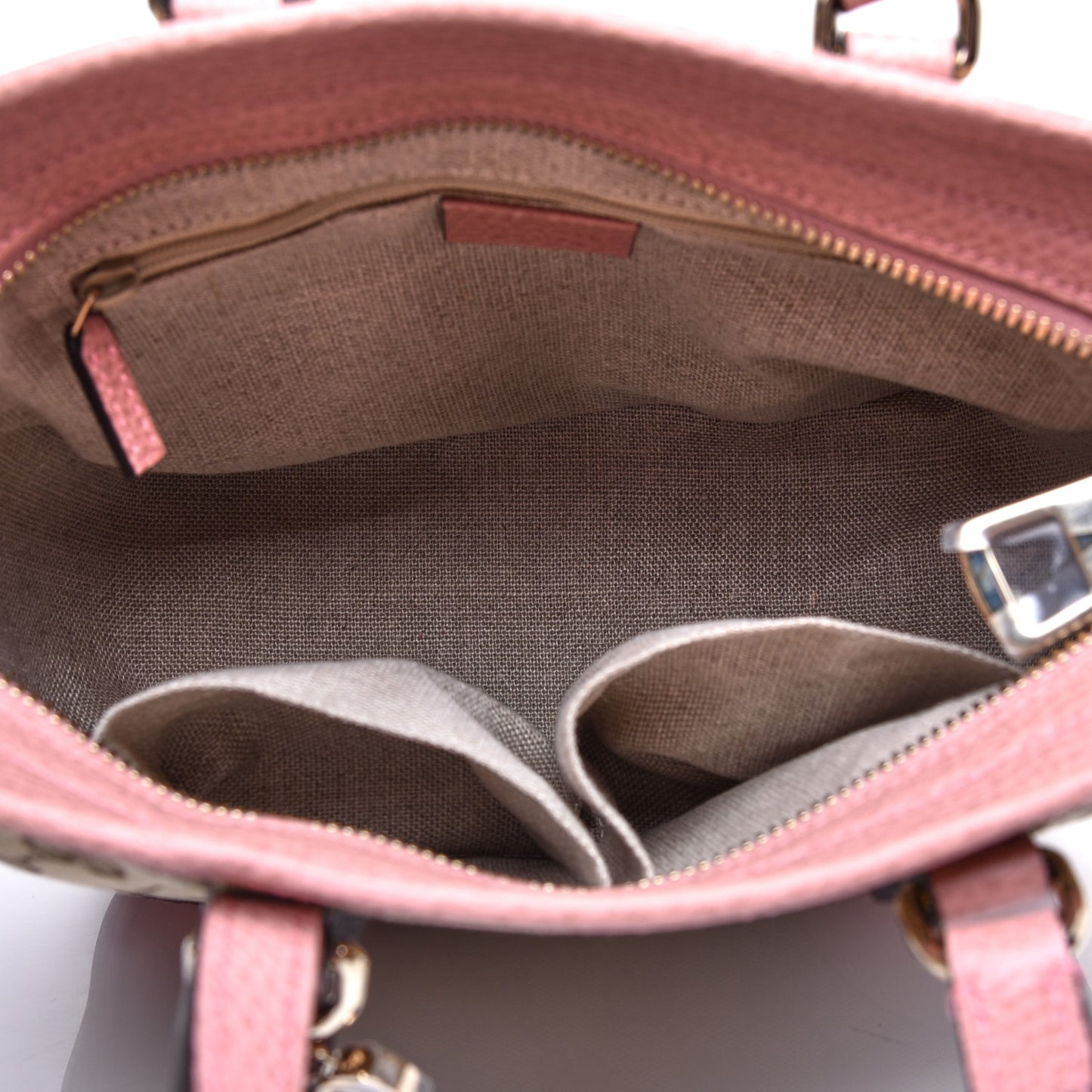 Monogram Small Bree Tote Beige Soft Pink