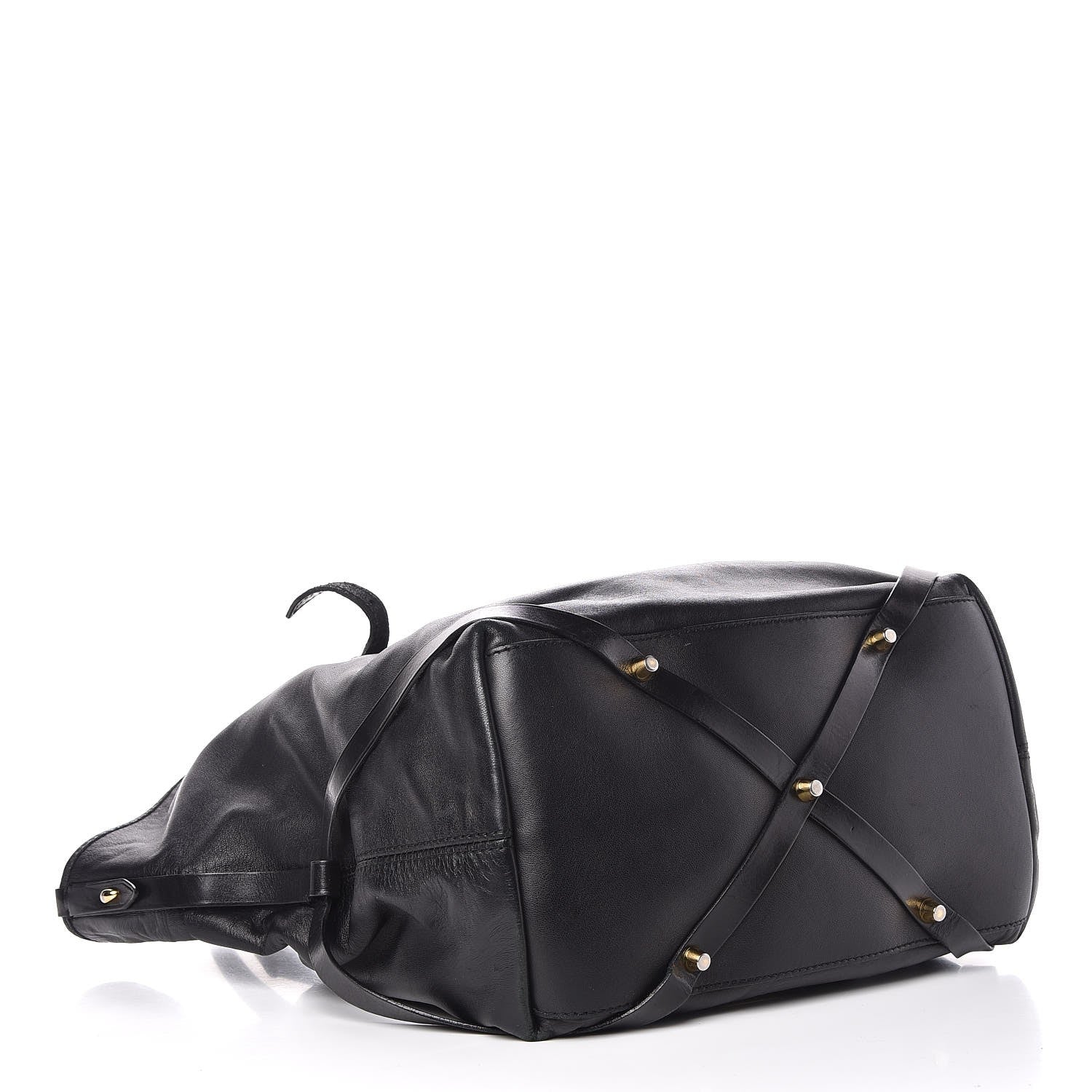Burberry Lambskin Medium East West Tote Black 4 of 14
