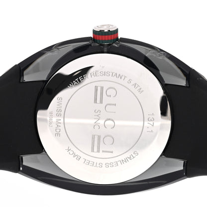 Gucci Stainless Steel Rubber 46mm Sync Web Quartz Watch Black 4 of 4