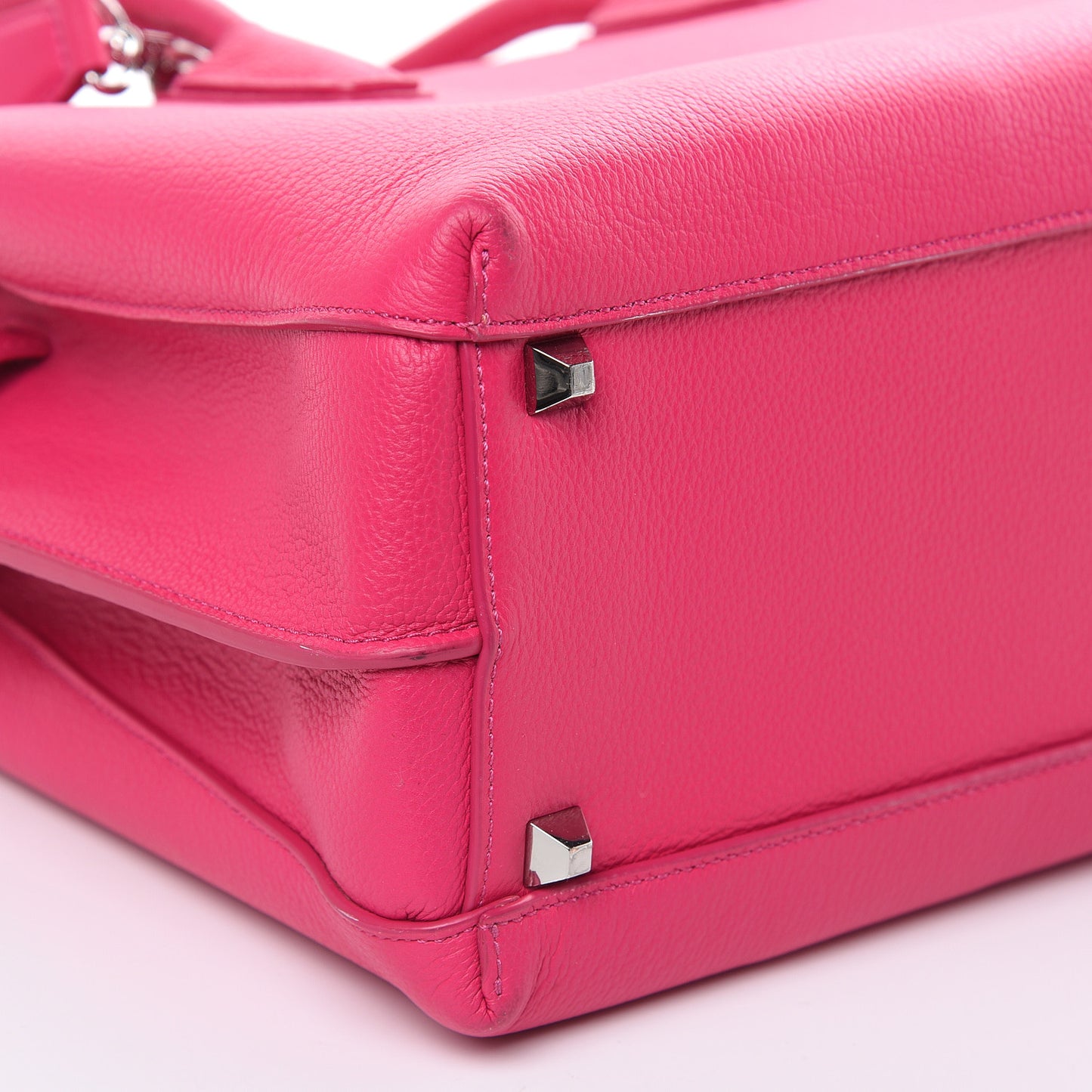 Grained Calfskin Medium Milla Tote Beetroot Pink