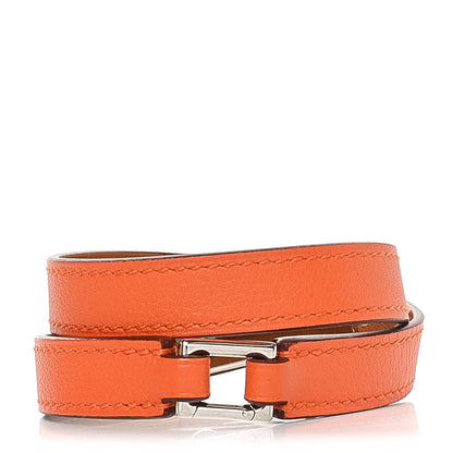 Hermes Epsom Rivale Double Tour Bracelet M Orange 3 of 8