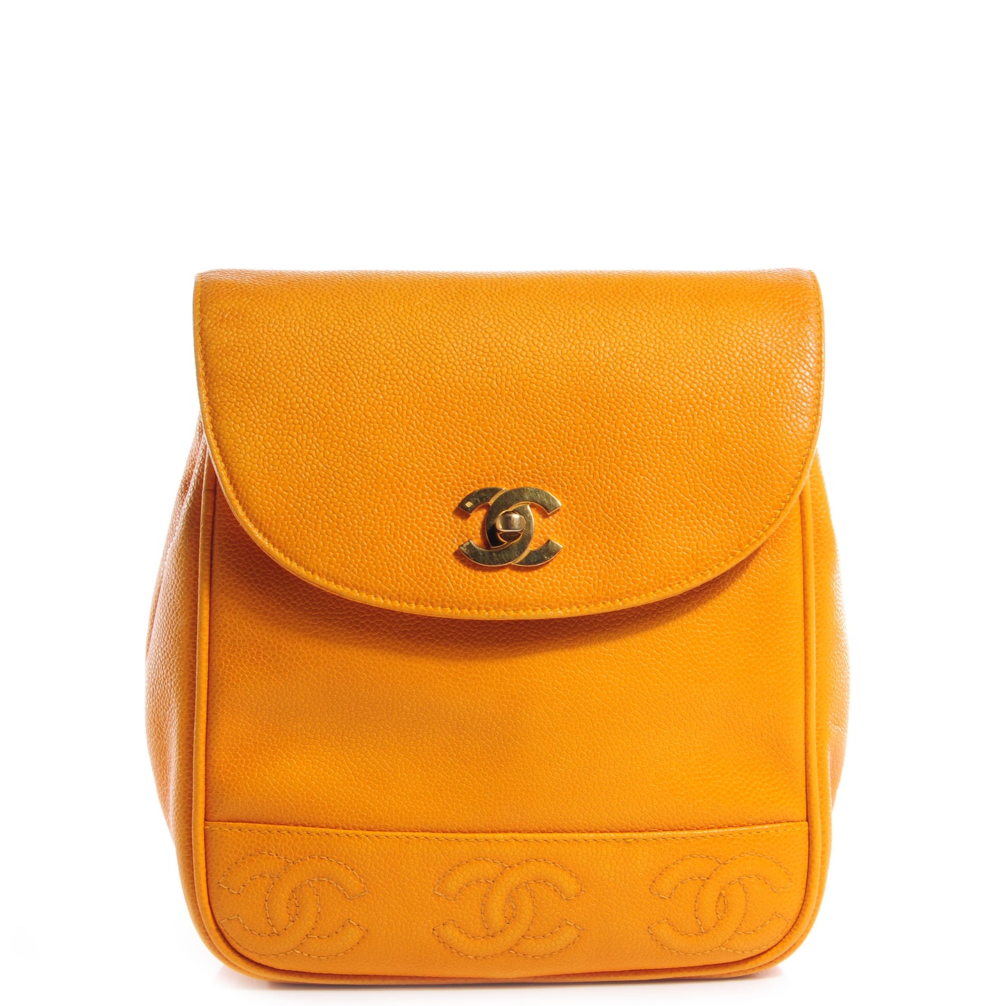 Caviar Drawstring Backpack Bag Mango