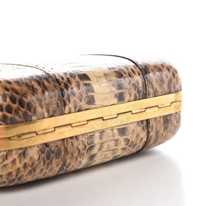 Alexander McQueen Python Skull Box Clutch Brown 8 of 9