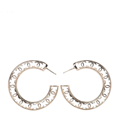 Chanel CC Hoop Earrings Gold 1 of 7