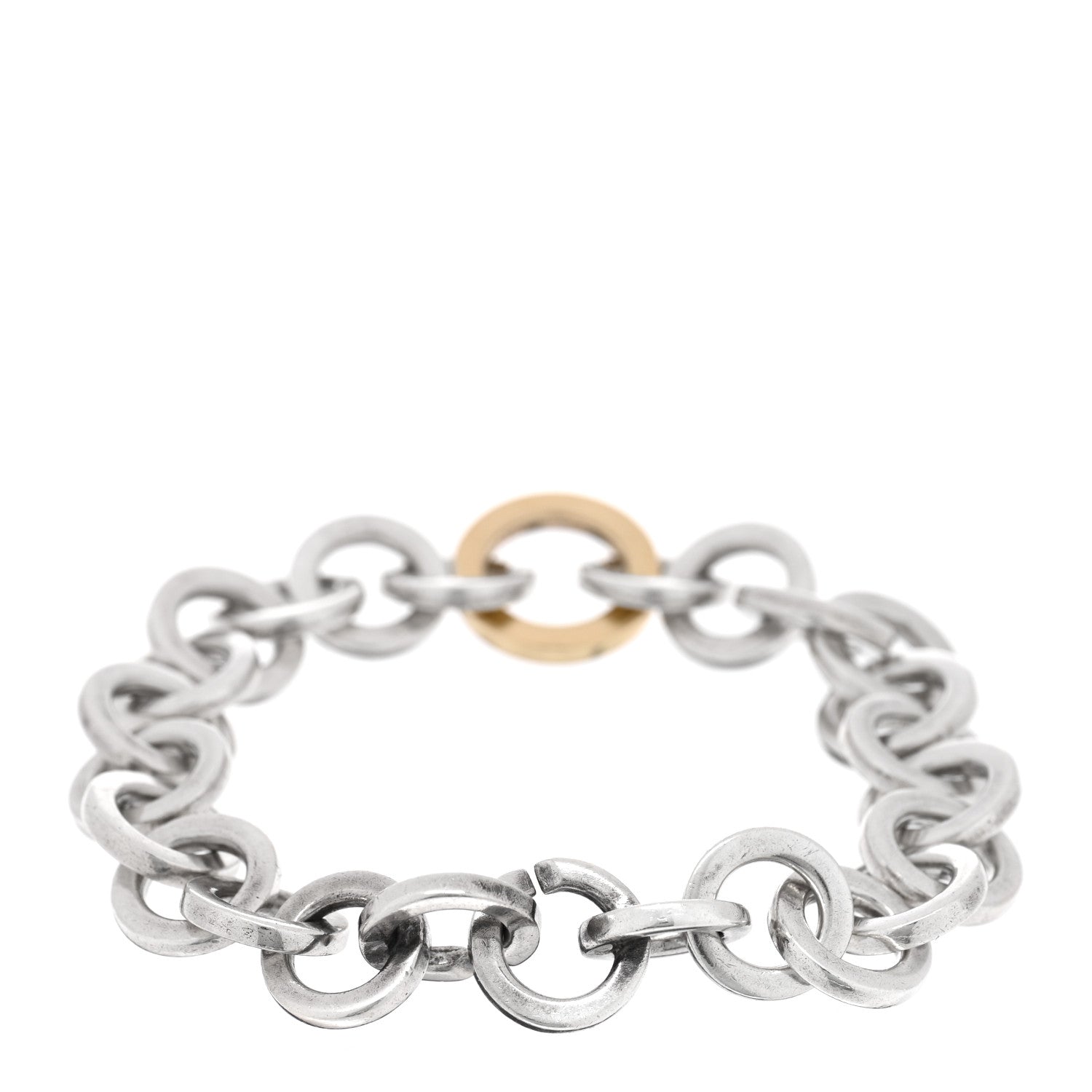 Tiffany Sterling Silver 18K Yellow Gold Circle Link Bracelet 2 of 3