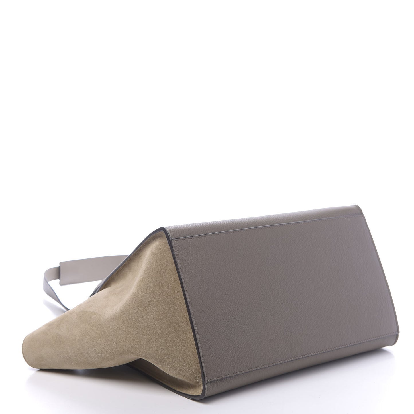 Drummed Calfskin Suede Medium Trapeze Souris