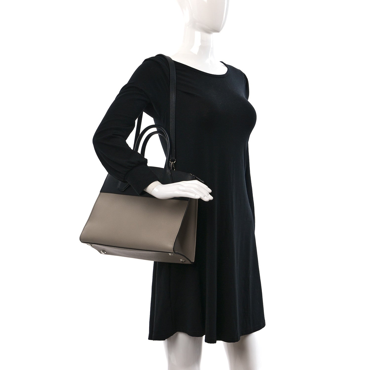 Louis Vuitton Taurillon City Steamer MM Black Beige 2 of 8