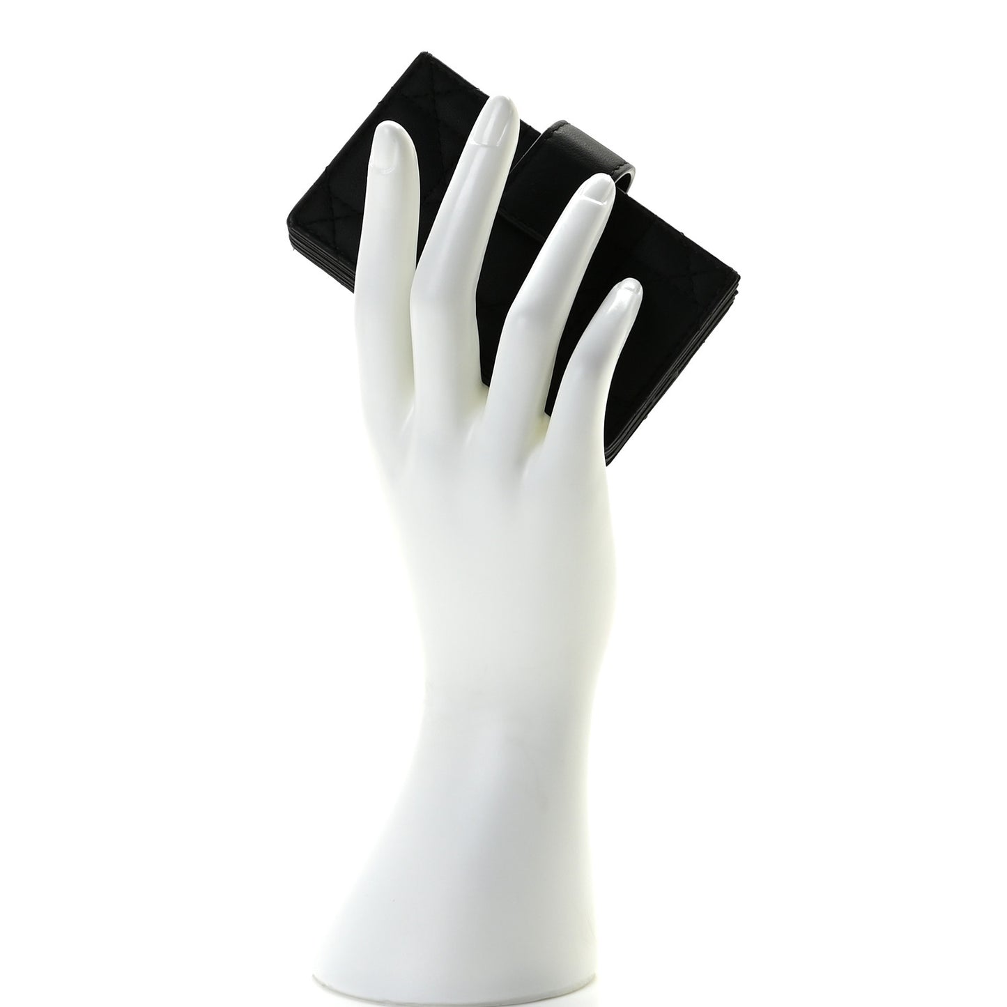 Ultra Matte Calfskin Cannage Lady Dior 5-Gusset Card Holder Black