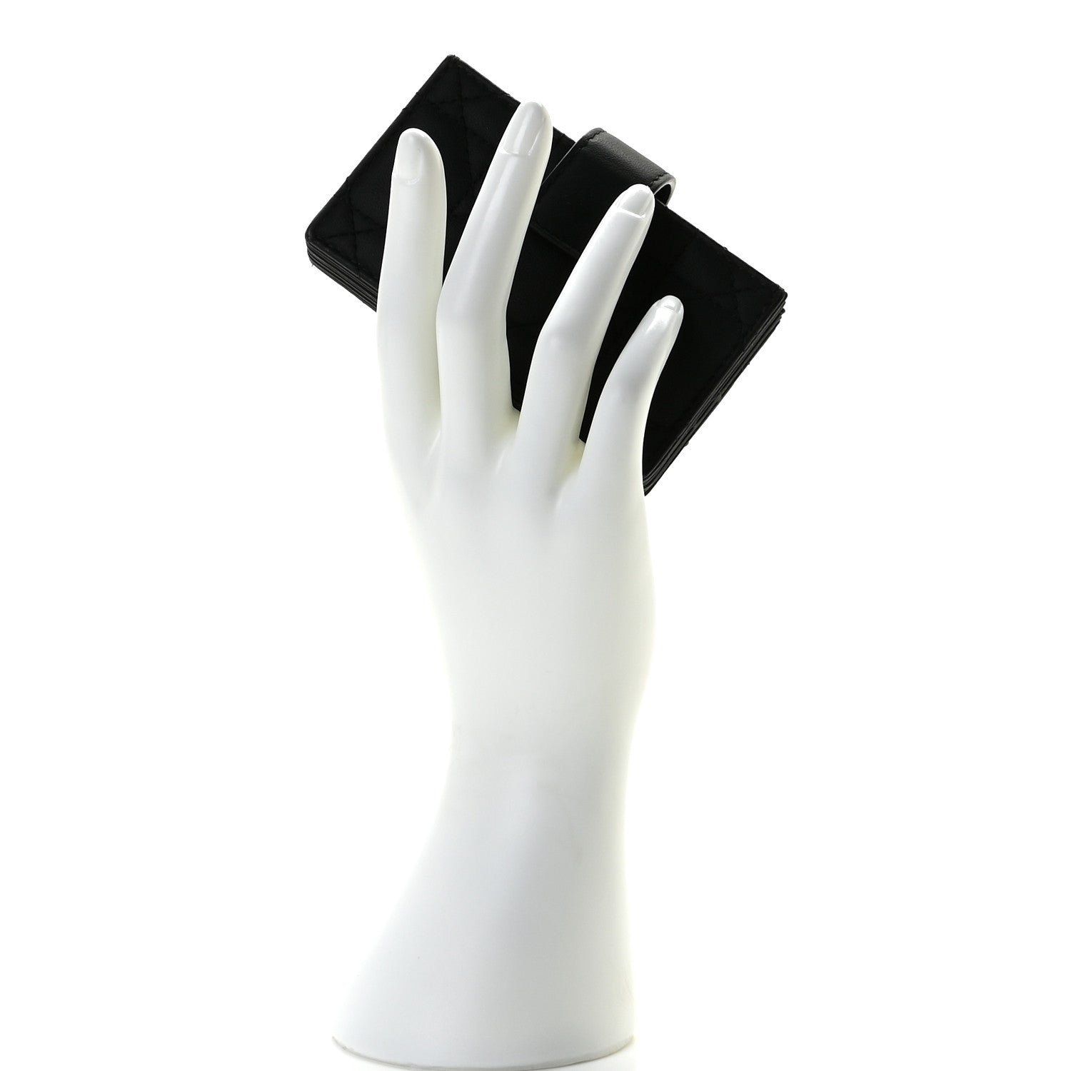 Christian Dior Ultra Matte Calfskin Cannage Lady Dior 5-Gusset Card Holder Black 2 of 7