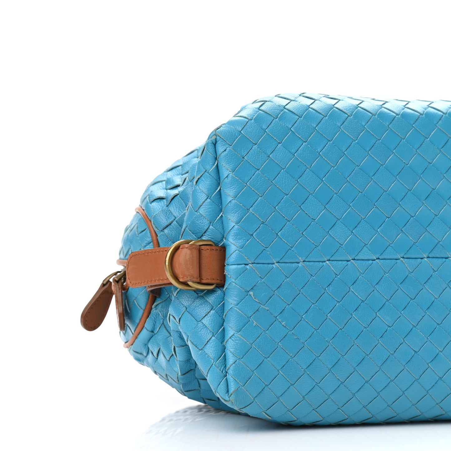 Nappa Intrecciato Bowling Bag Blue