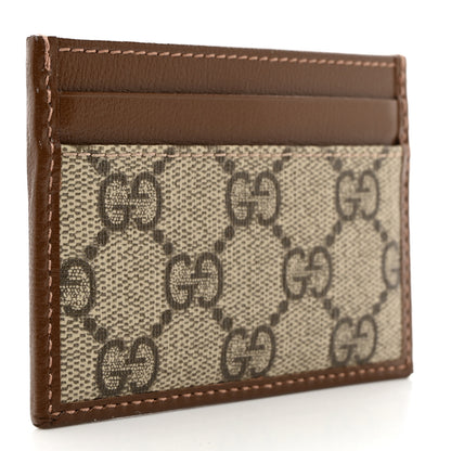 Gucci GG Supreme Monogram Azalea Calfskin Retro Interlocking G Card Holder Beige Ebony Brown Sugar 3 of 7
