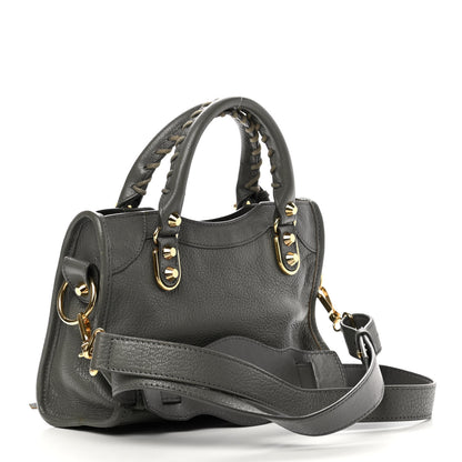 Balenciaga Chevre Gold Metallic Edge Hardware Mini City Gris Acier 3 of 11