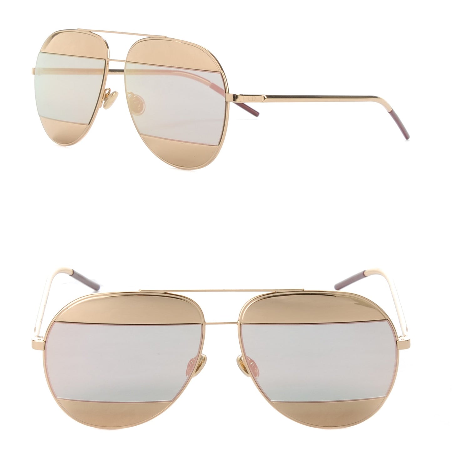 Split 1 Aviator Sunglasses Rose Gold
