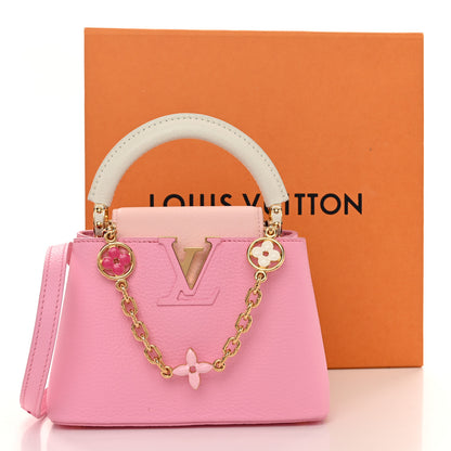 Louis Vuitton Taurillon Flower Chain Capucines Mini Candy Pink 10 of 10