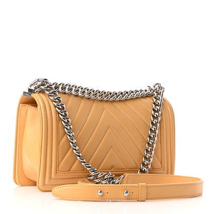 Chanel Calfskin Chevron Quilted Medium Boy Flap Beige 3 of 10
