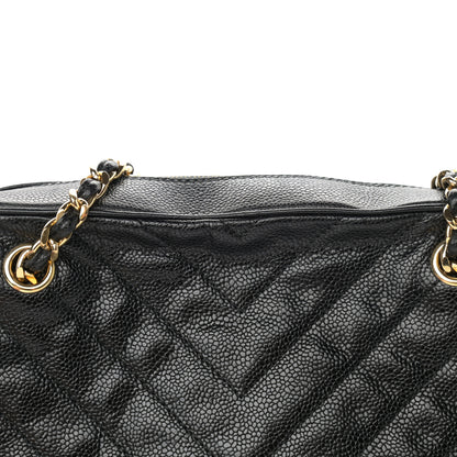 Chanel Caviar Chevron Quilted Camera Case Black 15 of 15