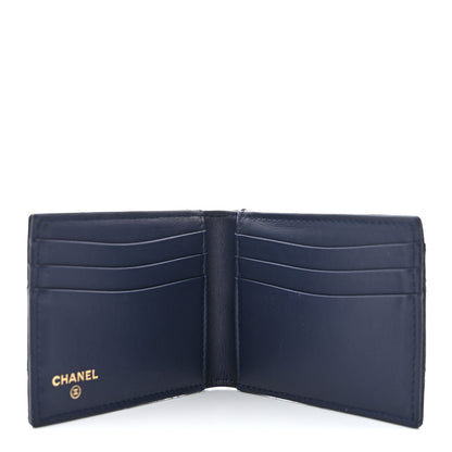 Chanel Caviar Quilted Bi-Fold Wallet Dark Blue 5 of 10
