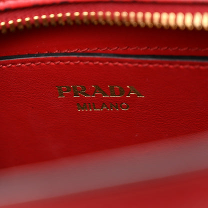 Prada Saffiano Vernice Esplanade Crossbody Bag Rosso 6 of 10