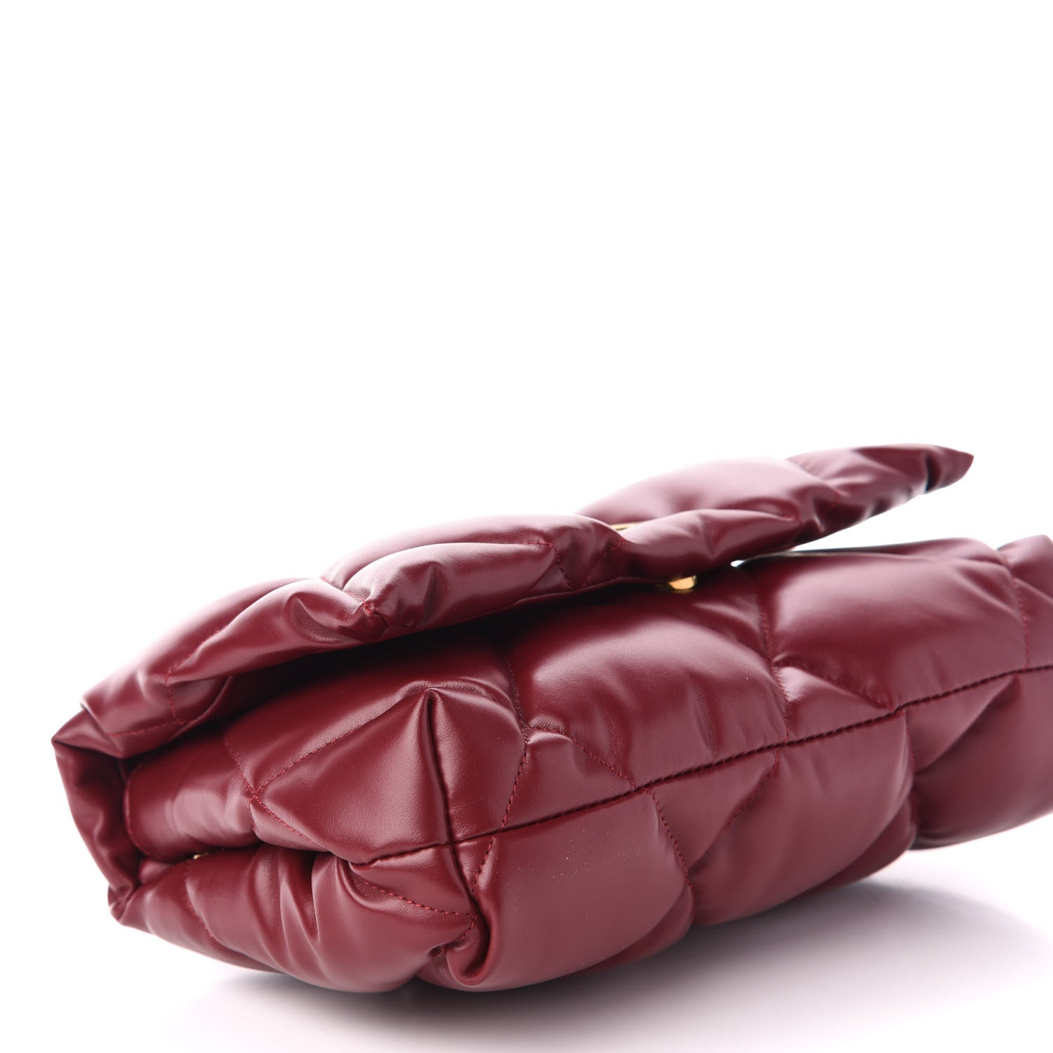Balenciaga Nappa Calfskin Quilted Touch B Puffy Clutch Dark Red 8 of 10