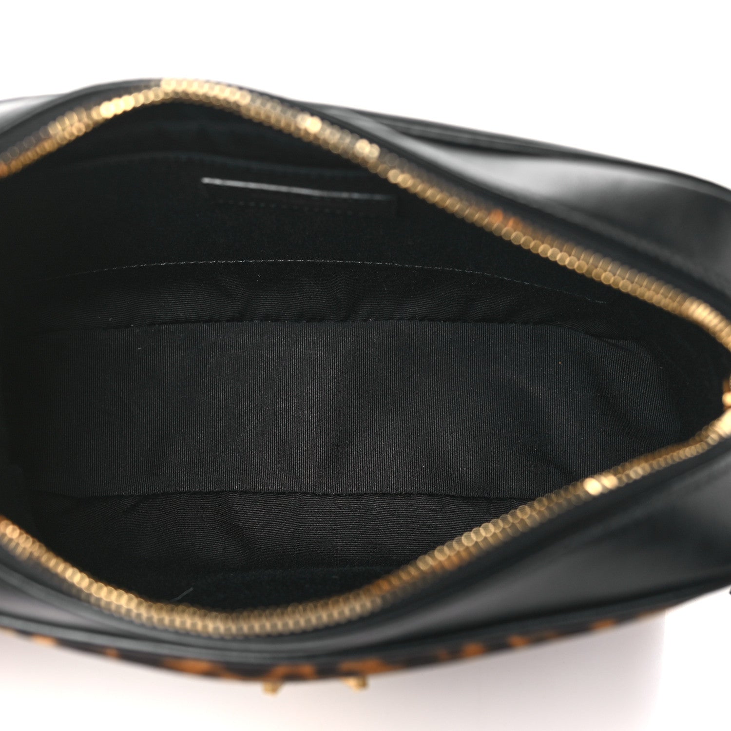 Saint Laurent Calfskin Leopard Print Monogram Lou Camera Bag Black 5 of 11