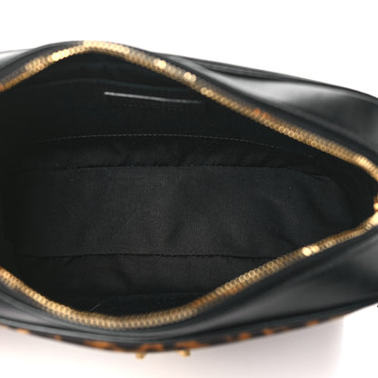 Saint Laurent Calfskin Leopard Print Monogram Lou Camera Bag Black 5 of 11