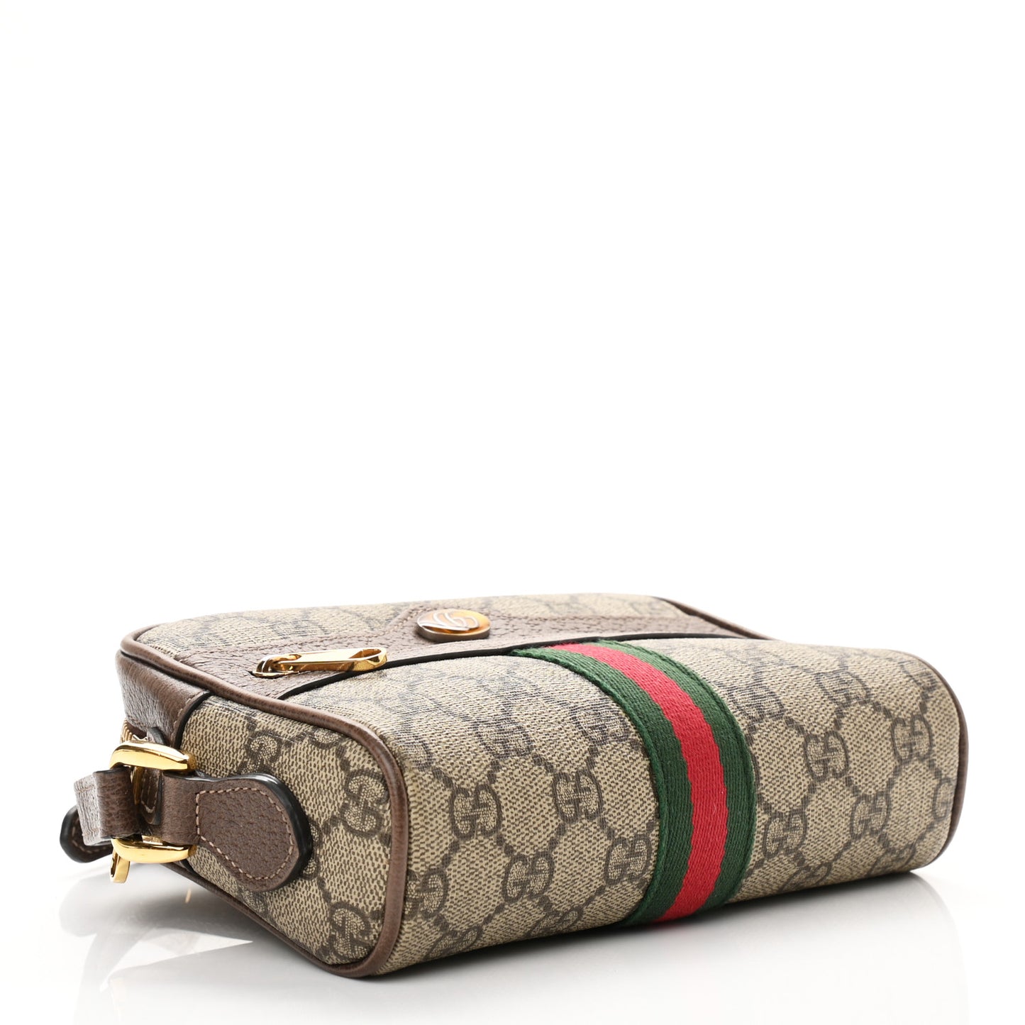 GG Supreme Monogram Web Mini Ophidia Shoulder Bag Brown