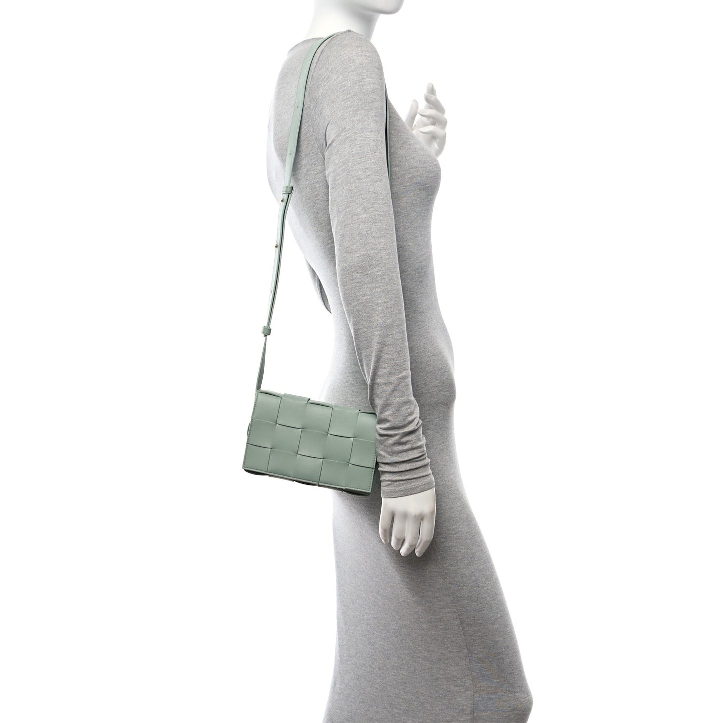 Lambskin Maxi Intreccio Small Cassette Crossbody Bag New Sauge